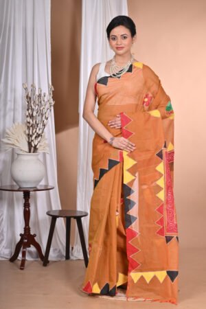 Hand-Painted Dhoniakhali Taant Saree
