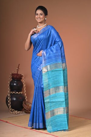 Contrast Ghicha Tussar Saree with Blouse Piece