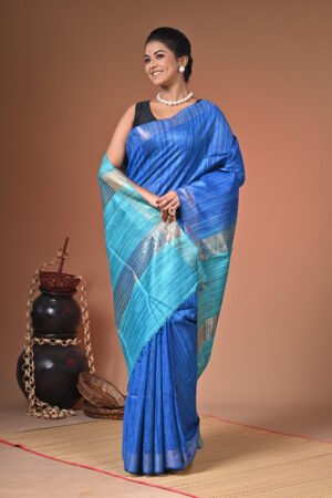 Contrast Ghicha Tussar Saree with Blouse Piece