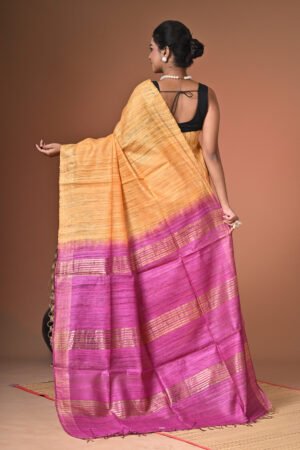 Contrast Ghicha Tussar Saree with Blouse Piece