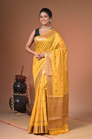 Linen Benarasi Saree with Blouse Piece