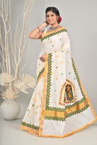 Kerala cotton aplic with machine Embroidery