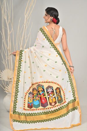 Kerala cotton aplic with machine Embroidery