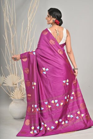 Art silk Hand Paint Saree