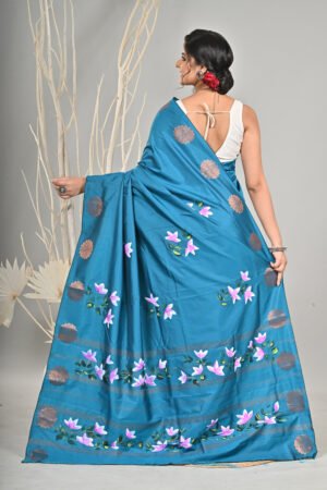 Hand-painting on premium artsilk saree with blouse piece