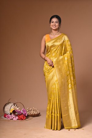 Dola silk with Blouse piece soft jori work saree